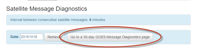 Click on the 30-day GOES Message Status to view